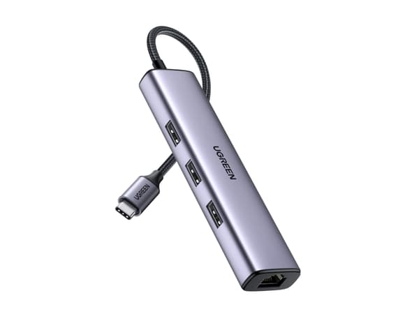 Ugreen 60600, Ledningsført, Thunderbolt 3, 1000 Mbit/s, Grå, MacBook Pro, MacBook Air, iMac Pro, Mac Mini, iPad Pro 12.9, iPad Air 4, iPad mini 6 Gal
