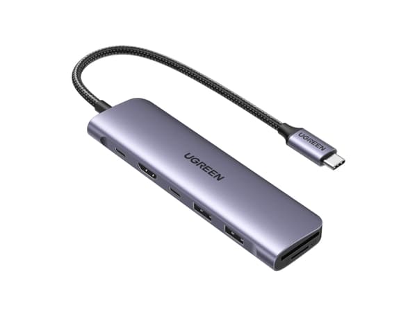 Ugreen 15214, trådbunden, USB 3.2 Gen 1 (3.1 Gen 1) Type-C, 100 W, Violet, Metallic, MicroSD (TransFlash), SD, 64 GB