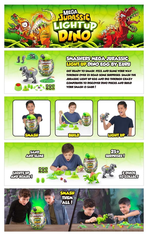Zuru Smashers Mega Jurassic Light Up Dino