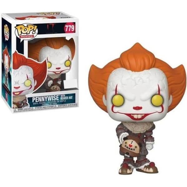 DET - 2 POP! Filmer Vinylfigur Pennywise 779 (Bäverhatt) 9 cm