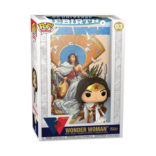 DC Comics Wonder Woman 80:e figur - Wonder Woman Rebirth on Throne Comic Covers Pop 10cm