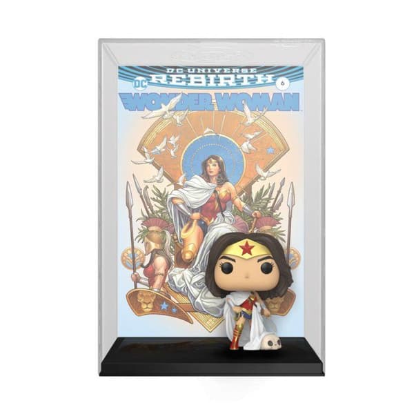 DC Comics Wonder Woman 80:e figur - Wonder Woman Rebirth on Throne Comic Covers Pop 10cm