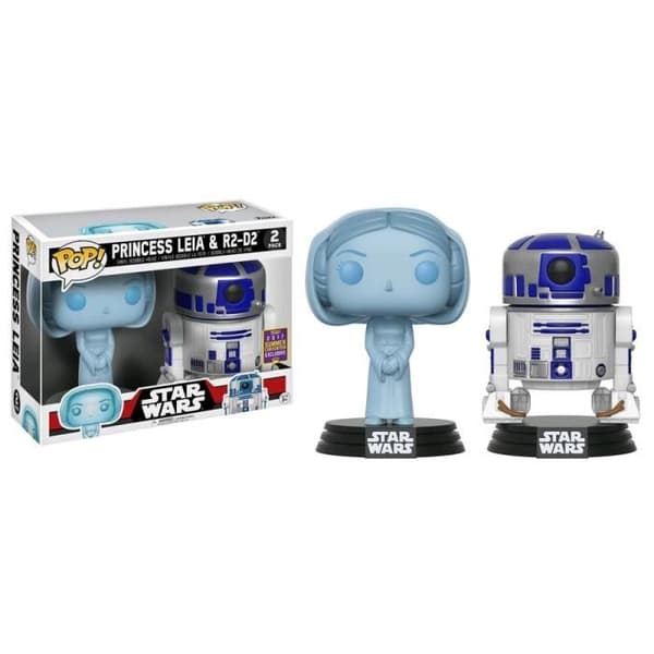 POP! STAR WARS - FUNKO - Princess Leia &amp; R2-D2 - Hologram - Summer Convention 2017
