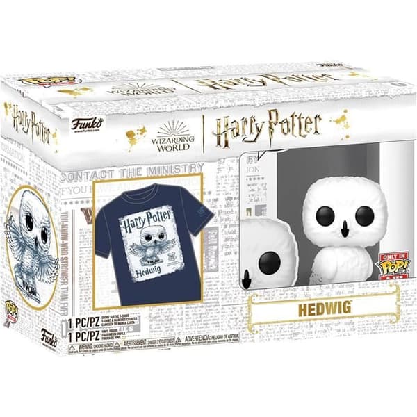 Funko Pop! Harry Potter - Hedwig - Vit - Box set med T-shirt (S)