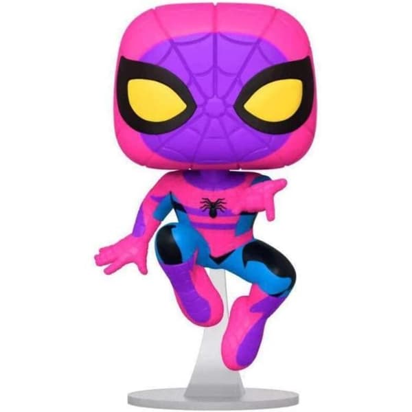Funko Pop! &amp; Marvel Spider-Man T-shirt (svart ljus) - FUNKO - Storlek L - Vit/svart