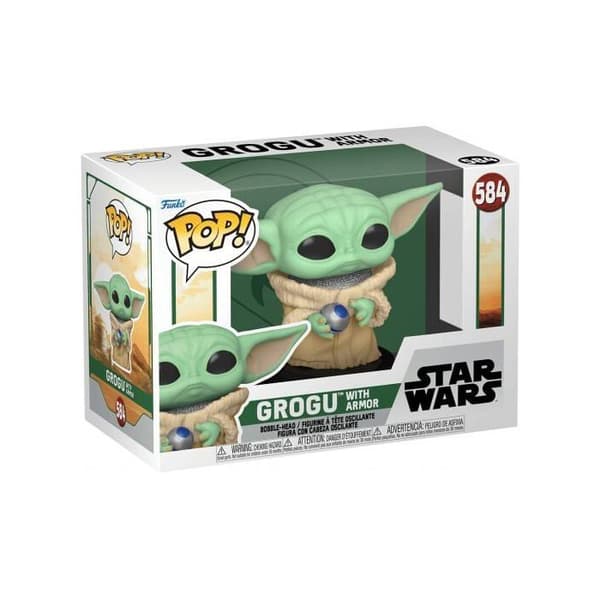 Figure Star Wars - Book of Boba Fett - Grogu med pansarpop 10cm