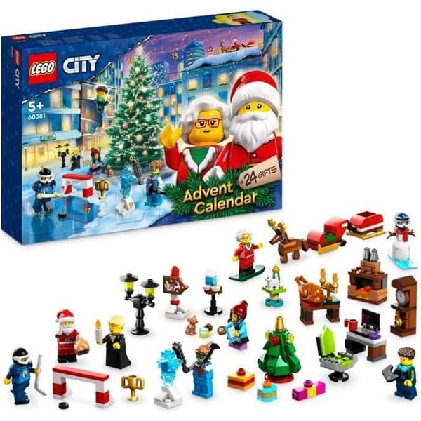 LEGO® City 60381 Adventskalender 2023 - LEGO - 24 presenter inklusive tomte och minifigurer av renar