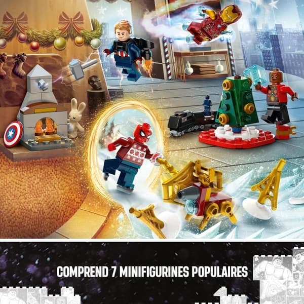 LEGO® Marvel 76267 Avengers adventskalender 2023, 24 presenter inklusive Captain America, Spider-Man, Iron Man och mer
