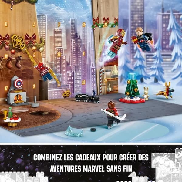 LEGO® Marvel 76267 Avengers adventskalender 2023, 24 presenter inklusive Captain America, Spider-Man, Iron Man och mer