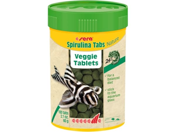 sera Spirulina Tabs Nature, Akvariumfisk, Torr fiskmat, Tablett, Vitamin A, Vitamin B1, Vitamin B2, Vitamin C, Vitamin D3, Vitamin E, 38,9%, 9,8%