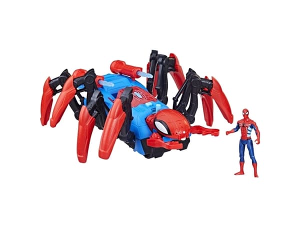 Marvel Spider-Man Crawl ‘N Blast Spider-leksak, Figur med hjul, 4 År, Plast, Svart, Blå, Röd