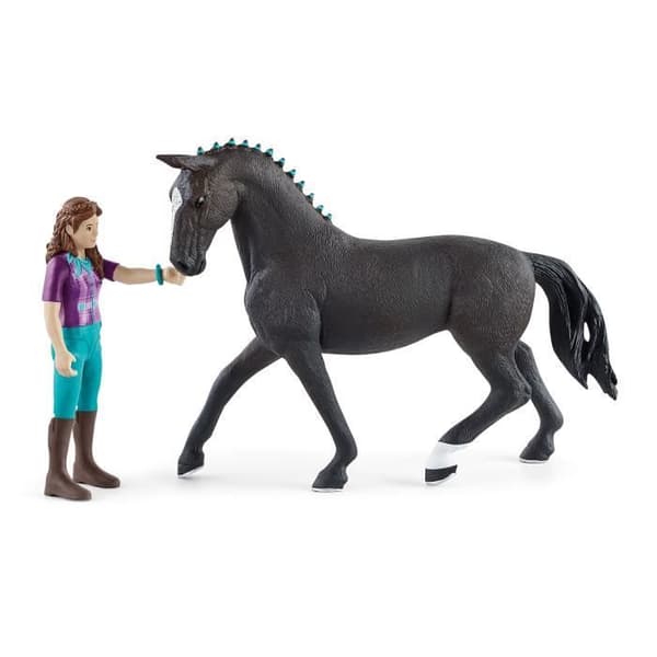 Rider Lisa och Storm figurin, schleich box med 10 element ingår inklusive 1 Hannoveran schleich häst och dess ryttare,