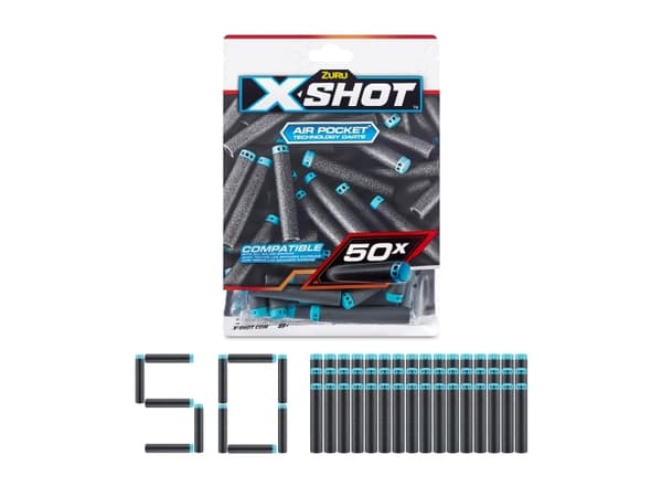 X-Shot Excel 50PK Refill Darts Foilbag