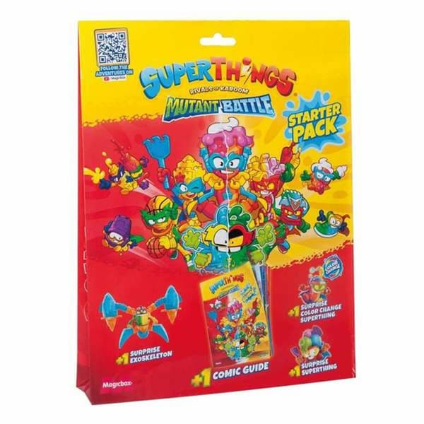 Action Figurer SuperThings Mutant Battle- Starterpack- Comic 4 Dele Figurer x 3 Tegneserier