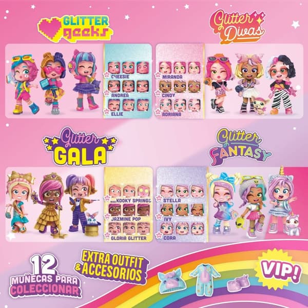 Dukke med kæledyr Kookyloos Glitter Glam 1 enheder