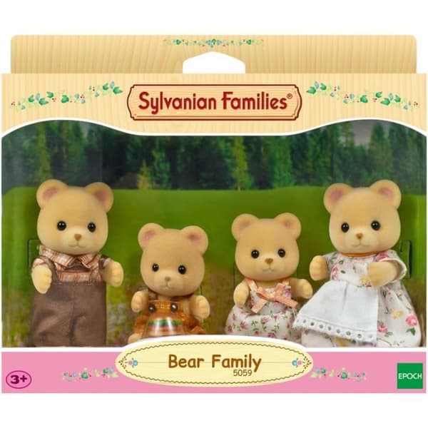 Miniatyrfigurer - SYLVANIAN FAMILIES - Bear-familjen - 4 artikulerade och omsorgsfullt klädda karaktärer