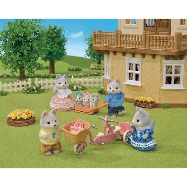 Miniatyrfigurer - SYLVANIAN FAMILIES - 5637 - De husky bröderna och systrarna och deras tandem