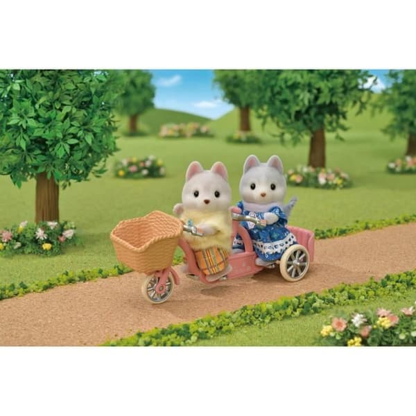 Miniatyrfigurer - SYLVANIAN FAMILIES - 5637 - De husky bröderna och systrarna och deras tandem