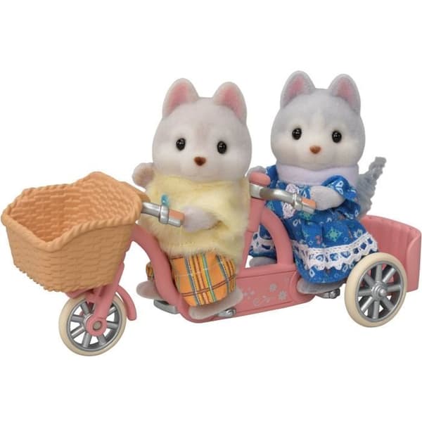 Miniatyrfigurer - SYLVANIAN FAMILIES - 5637 - De husky bröderna och systrarna och deras tandem