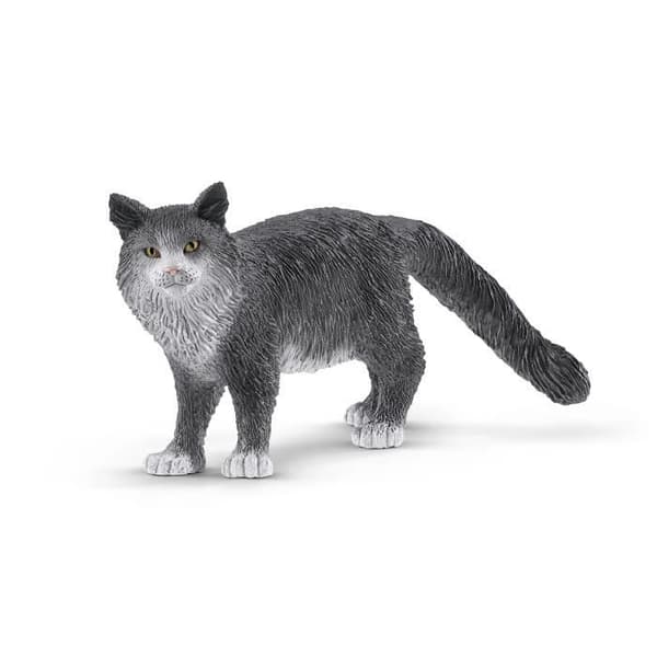Maine Coon kattfigur - SCHLEICH Farm World 13893 - Stor och lugn med silkeslen päls