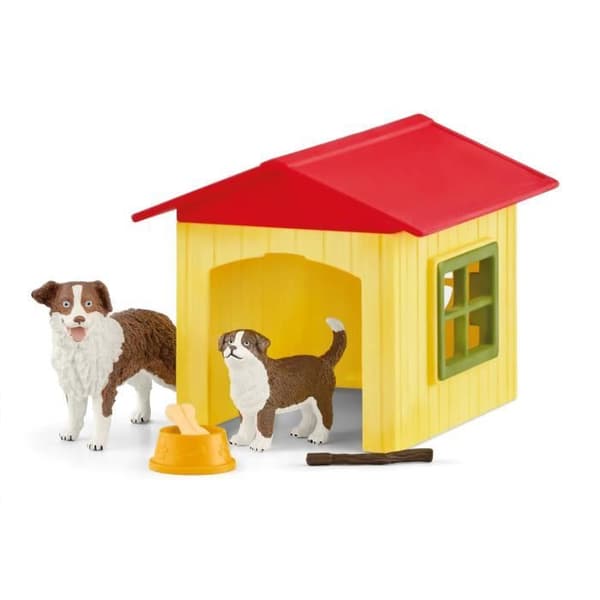 Dog House Figurine, för barn från 3 år och uppåt, box set, 18,8 x 8,2 x 14,7 cm - Schleich 42573 FARM WORLD