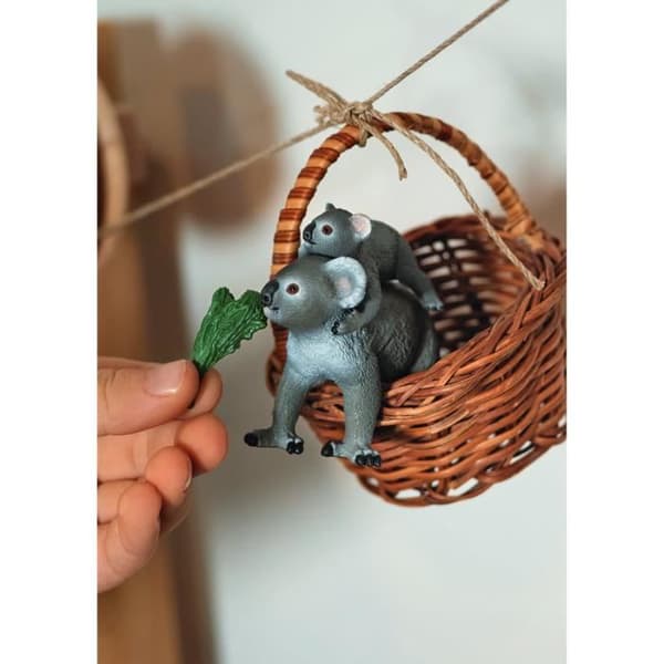 Mom and Baby Koala Figurine, för barn från 3 år och uppåt, 13,6 x 5,8 x 19,2 cm -Schleich 42566 WILD LIFE