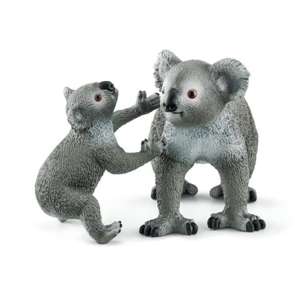Mom and Baby Koala Figurine, för barn från 3 år och uppåt, 13,6 x 5,8 x 19,2 cm -Schleich 42566 WILD LIFE