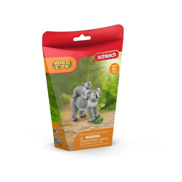Mom and Baby Koala Figurine, för barn från 3 år och uppåt, 13,6 x 5,8 x 19,2 cm -Schleich 42566 WILD LIFE