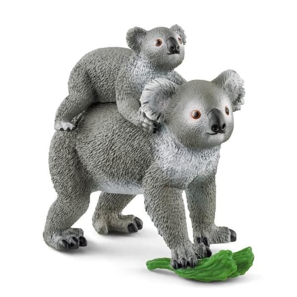 Mom and Baby Koala Figurine, för barn från 3 år och uppåt, 13,6 x 5,8 x 19,2 cm -Schleich 42566 WILD LIFE