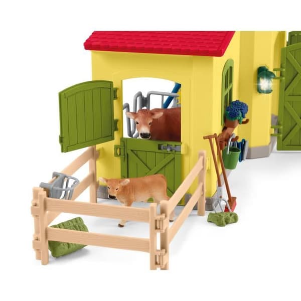 Farm Animal Figurine Set med tillbehör - 92 delar Pedagogisk Farm Box Set med ko, häst, gris och