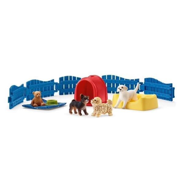 Figuriner - SCHLEICH - VALPHÅND (FARM WORLD) - 3 valpar ingår - Flerfärgad - 13 stycken