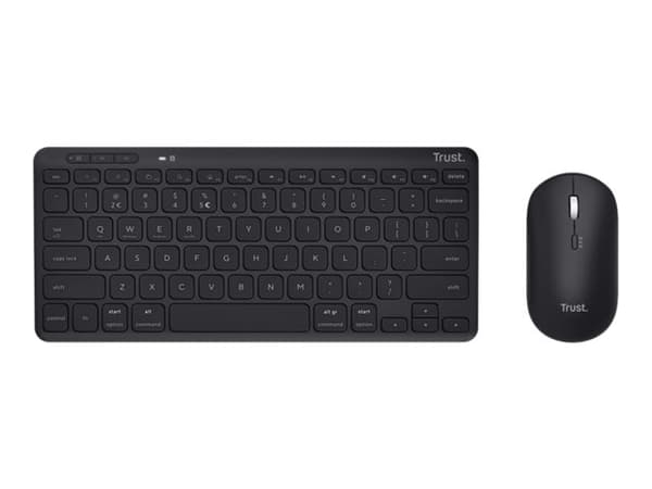 Trust Lyra - Tastatur- og mussett - stille - trådløs - Bluetooth - svart