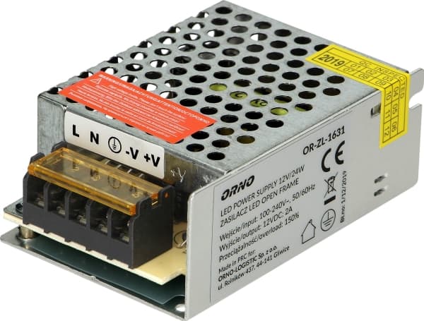 Orno nätaggregat för öppen ram 12VDC 25W, IP20