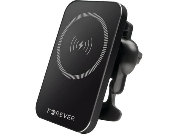 TelForceone Forever bilholder for klimaanlegg MACH-100 magnetisk med trådløs lading svart 15W