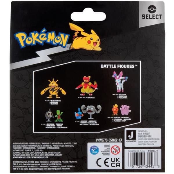 Bandai - Pokémon - Evolution Pack - Pichu figur 5 cm + Pikachu figur 8 cm + Raichu figur 10 cm - JW2778