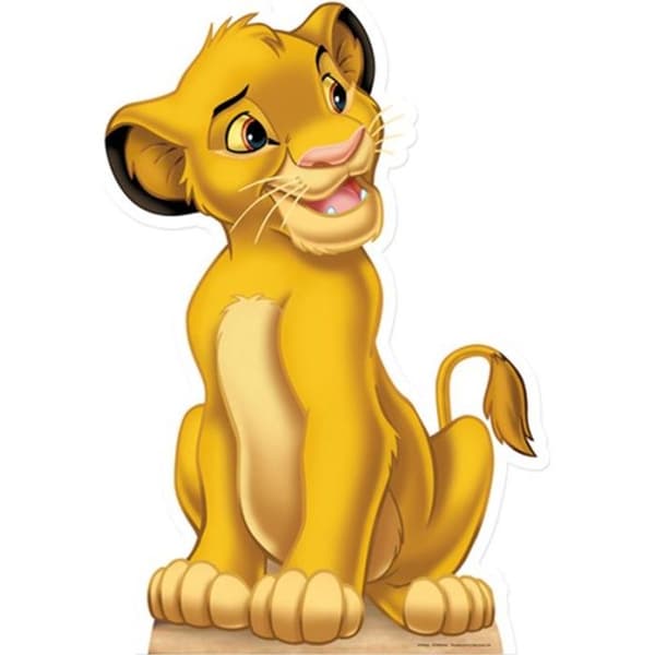 Kartongfigur i naturlig storlek Lejonkungen Simba - Disney - Simba - Höjd 95 cm - Inredning