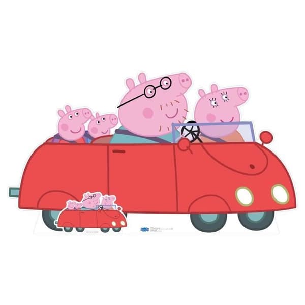 Pappfigur - PEPPA PIG - Familjebil - Återplacerbar - Lätt - Väggdekoration