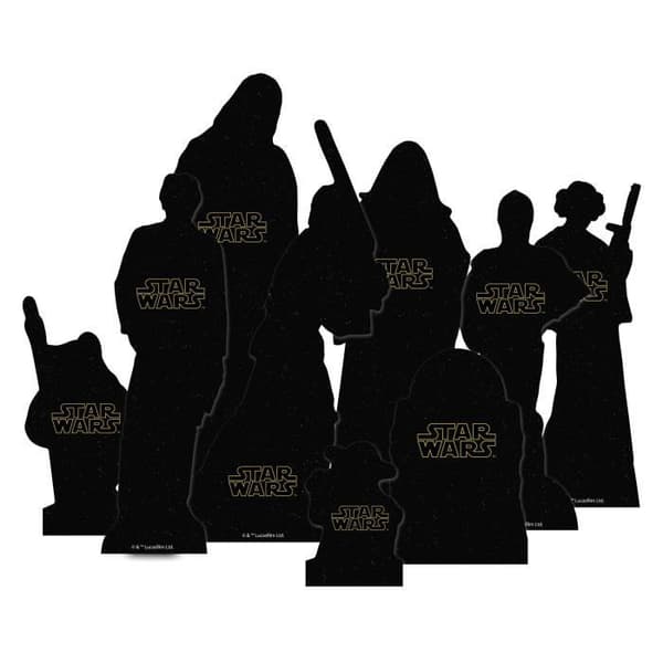 Pappfigur Star Wars - Set med 9 karaktärer - Höjd 28 CM