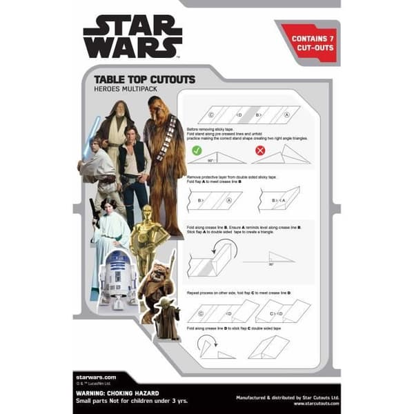 Pappfigur Star Wars - Set med 9 karaktärer - Höjd 28 CM