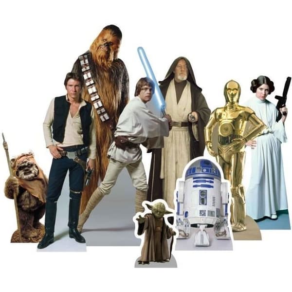 Pappfigur Star Wars - Set med 9 karaktärer - Höjd 28 CM