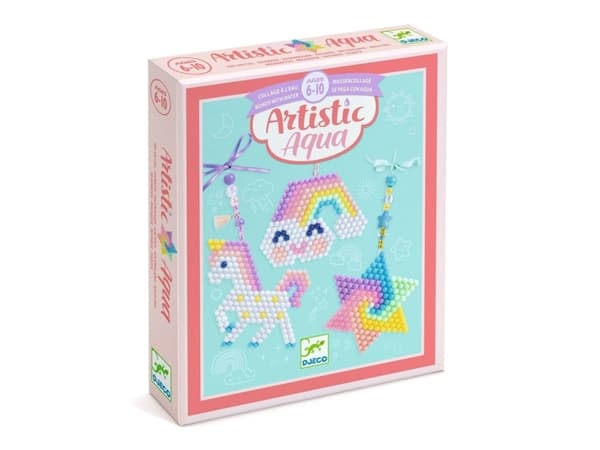 DJECO Rainbow Artistic Aqua, Pärlset för barn, 6 År, Multifärg