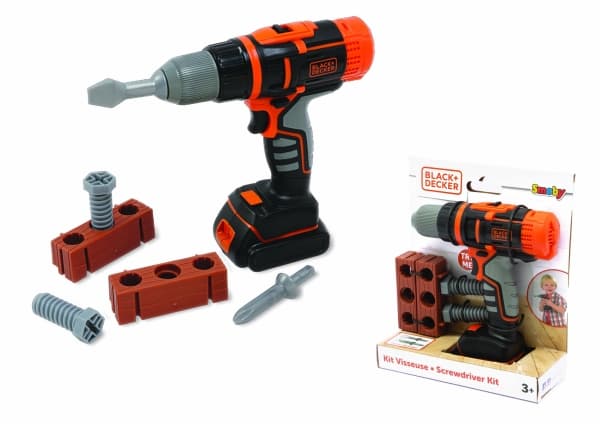 Black & Decker „Smoby Juodas & Decker Electronic Driller-CRUSTR“ su plyta