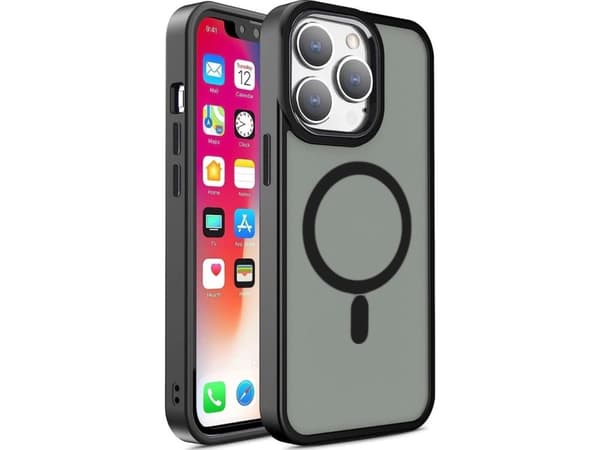 Magnetisk deksel med MagSafe Color Matte Deksel til iPhone 15 Pro Max - sort