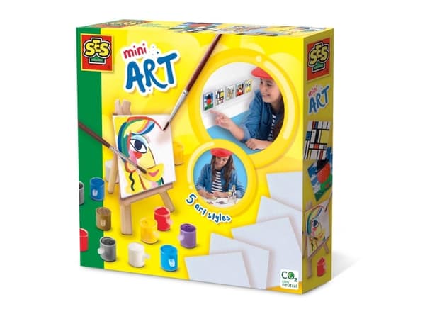SES Creative Mini Art, Set med ritschabloner för barn, 7 År, Kartong, Multifärg