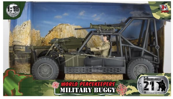 World Peacekeepers 1:18 militärbuggy m. 1 actionfigur