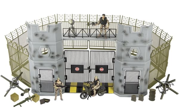 World Peacekeepers 1:18 Militärbas Port med 3 actionfigurer
