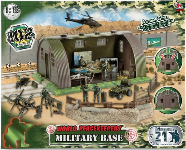 World Peacekeepers 1:18 Militärbas med 6 actionfigurer
