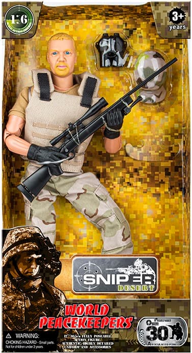 Sniper Desert Militär actionfigur 30,5cm m. tillbehör