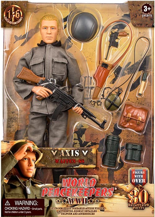 WW2 Axis Waffen-SS actionfigur 30,5cm m. tillbehör