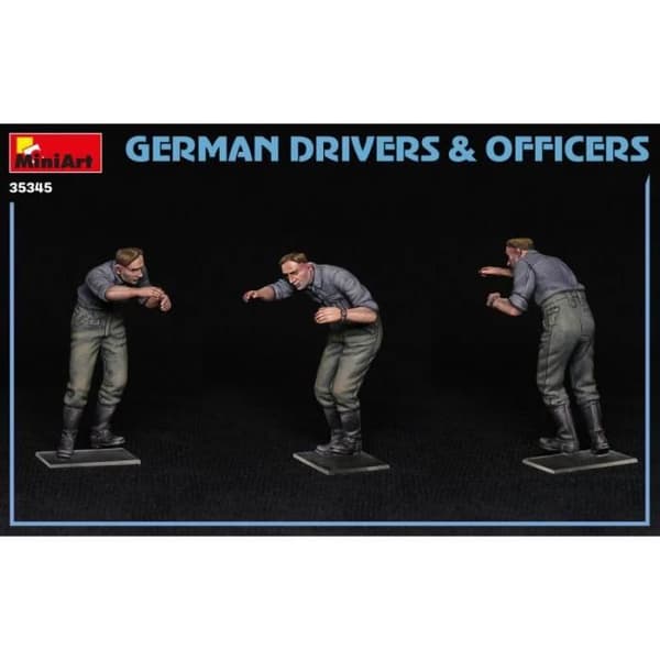Maquette - Mini Art - Figurer Mignature Tyska Förare &amp; Officerare - 4 figurer - 1/35ème
